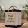 a bag with the words your logo design printed on it