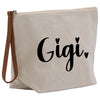 a canvas bag with the word gigi printed on it