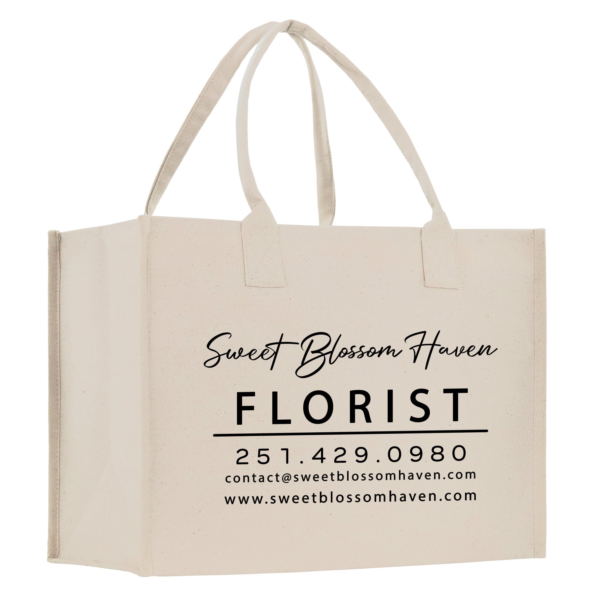 a white shopping bag with a logo on it