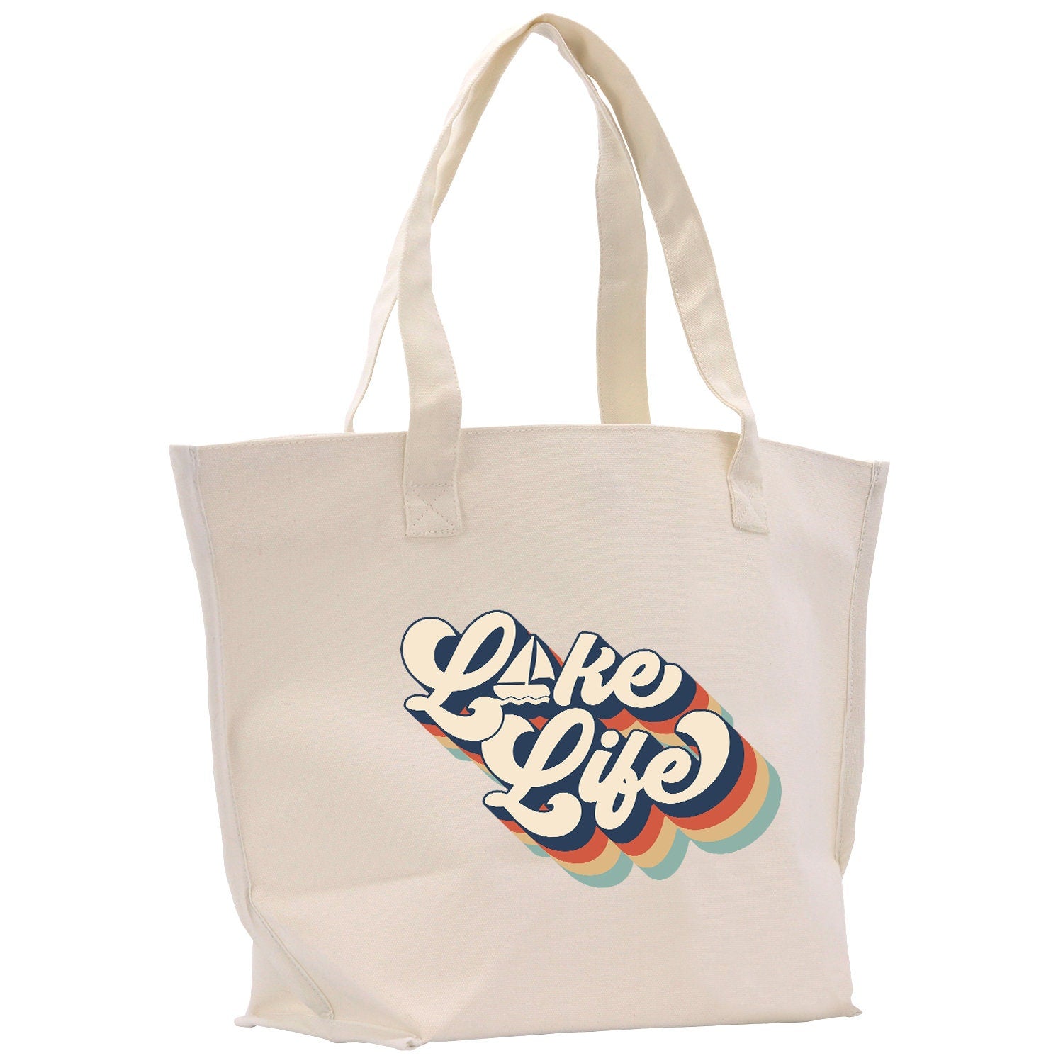 a white tote bag with the words live life on it