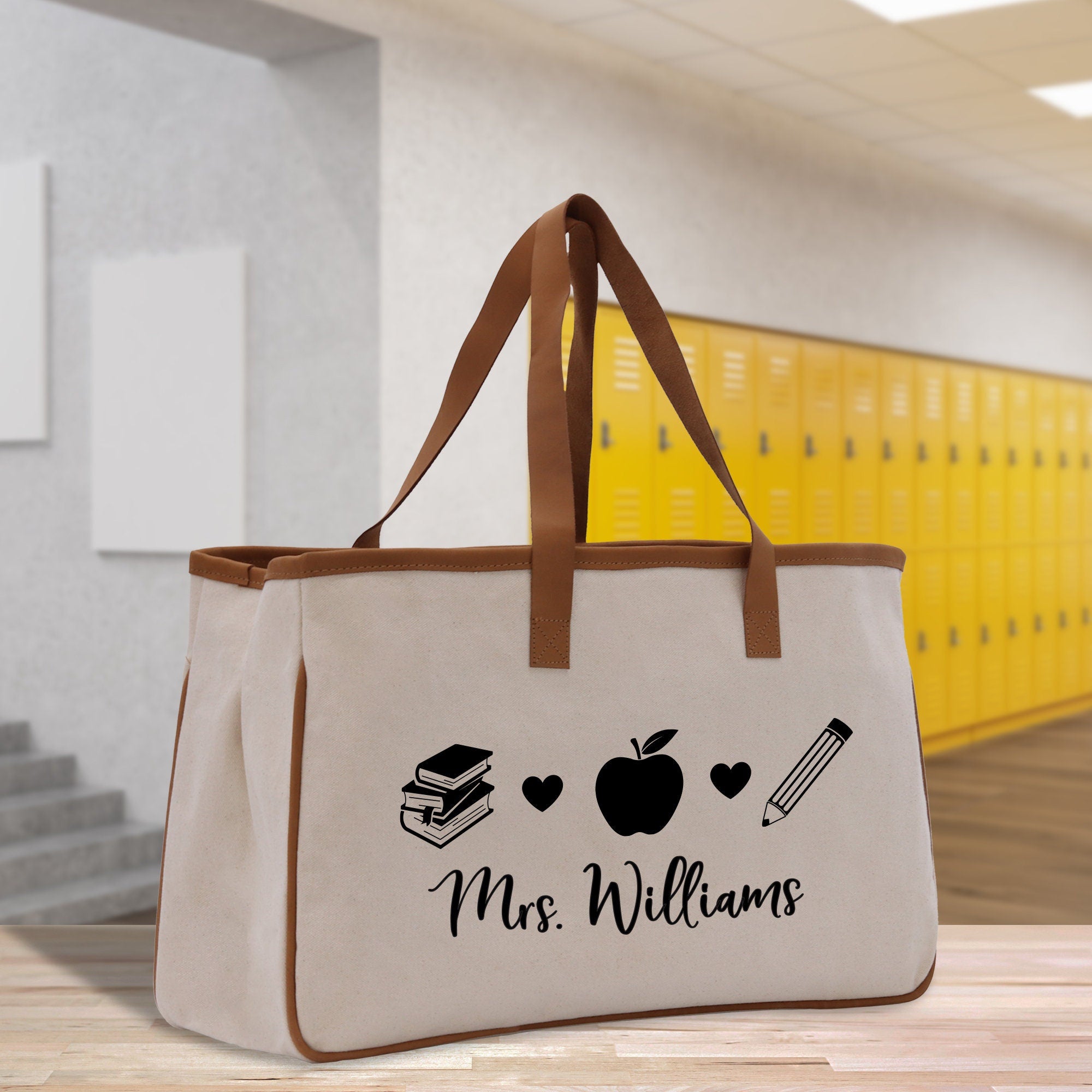 a canvas bag with the words mr williams on it