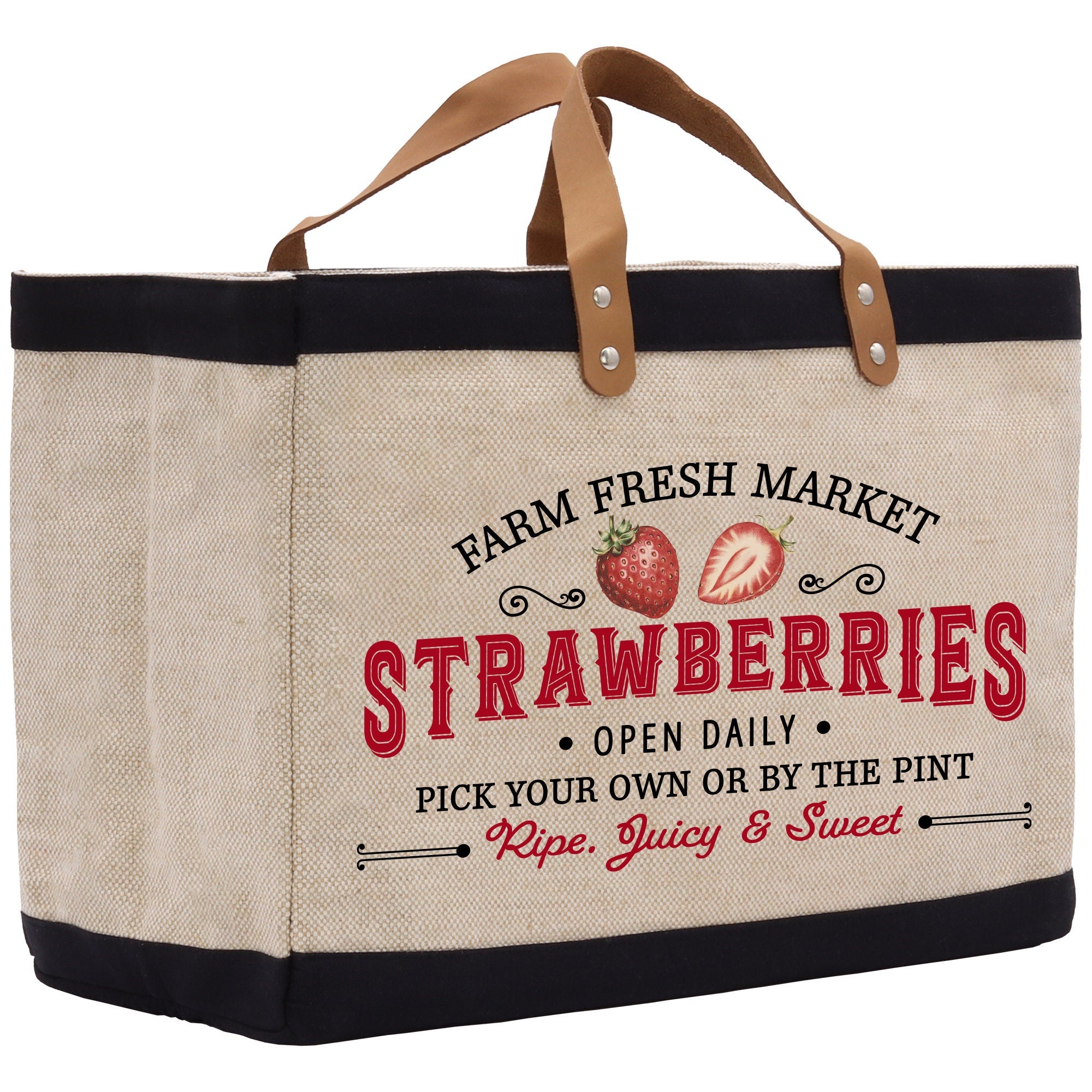 a bag with a strawberries label on it