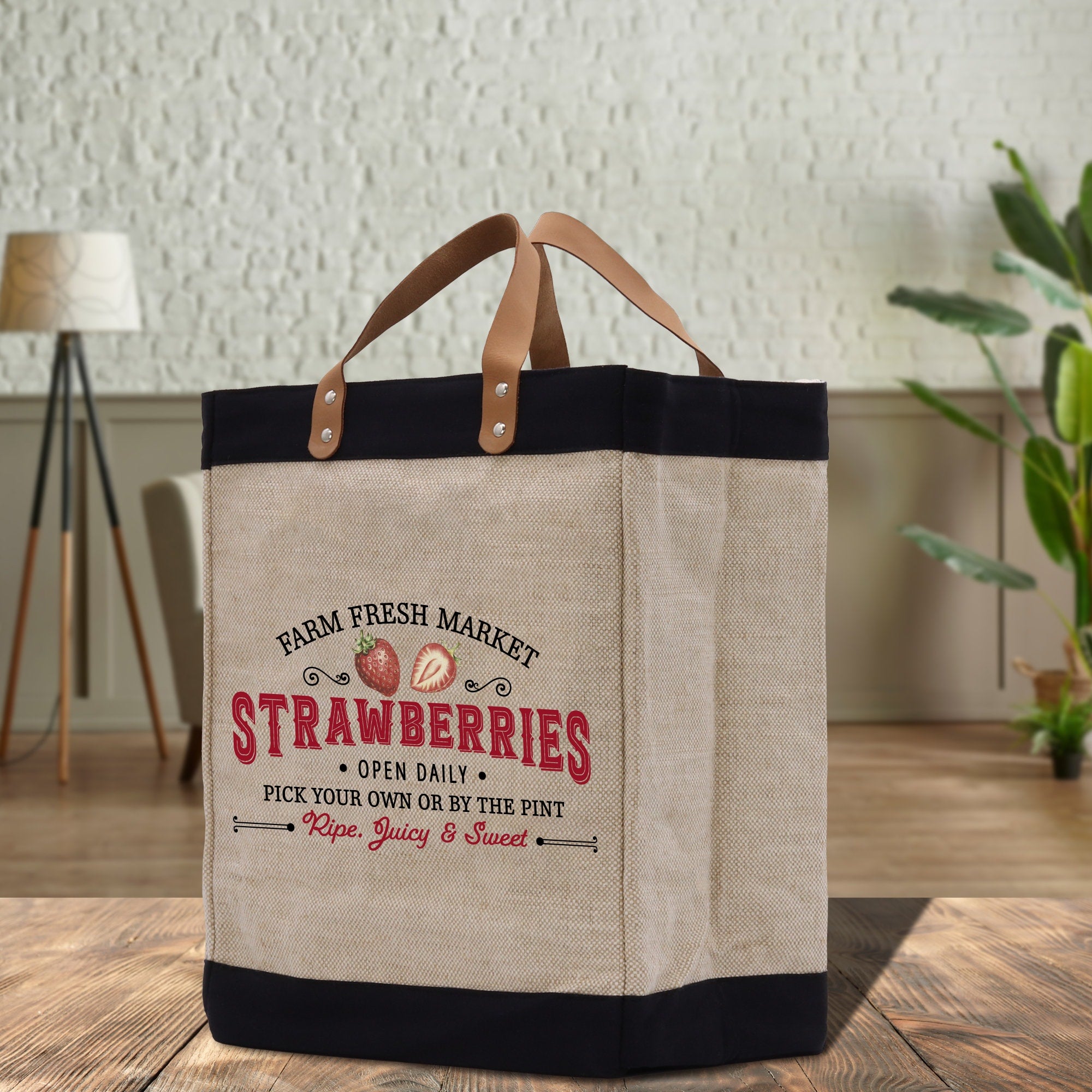 a bag sitting on top of a wooden table