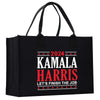 a black shopping bag with the words kaalaa harris let's finish the