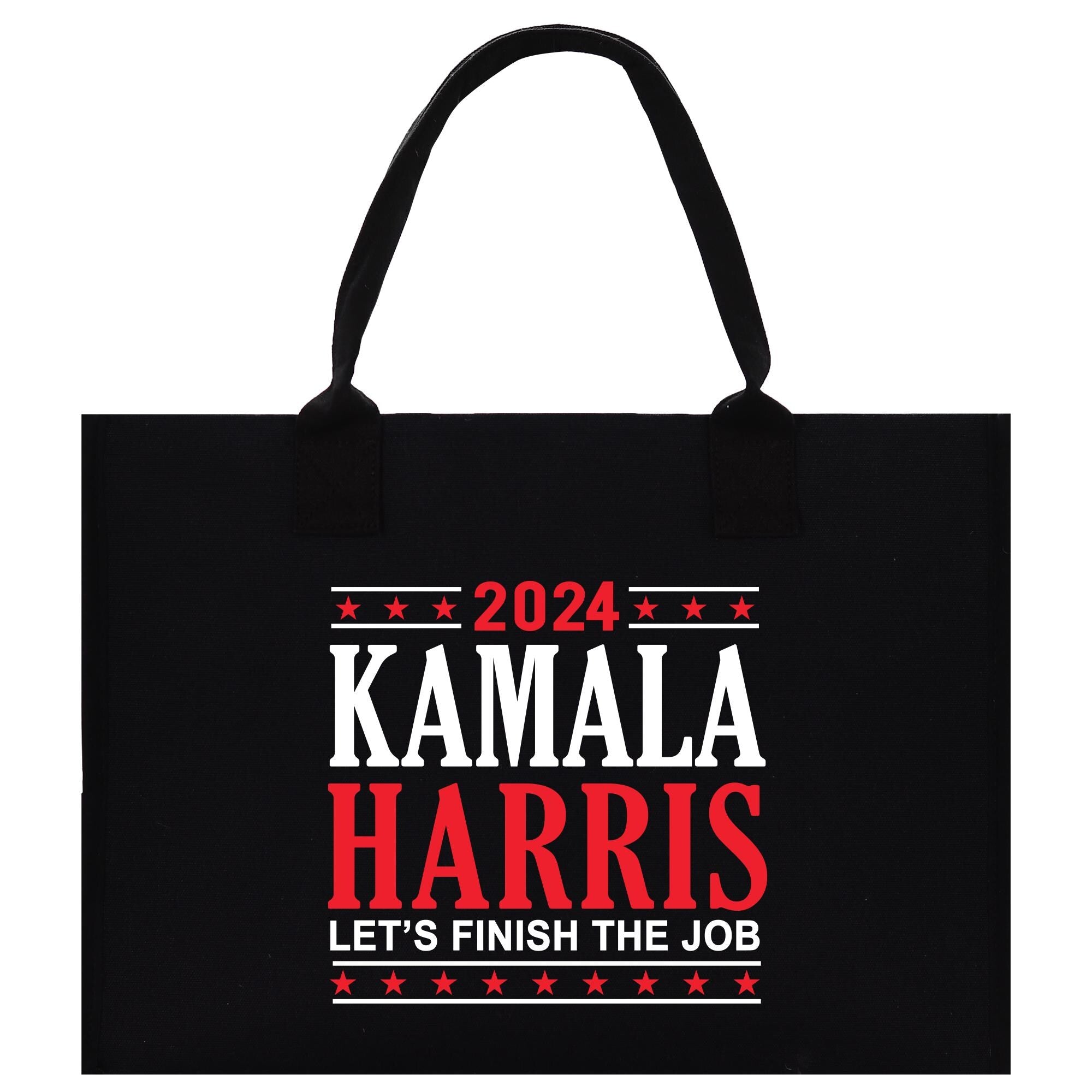 a black tote bag with the words kaalaa harris on it