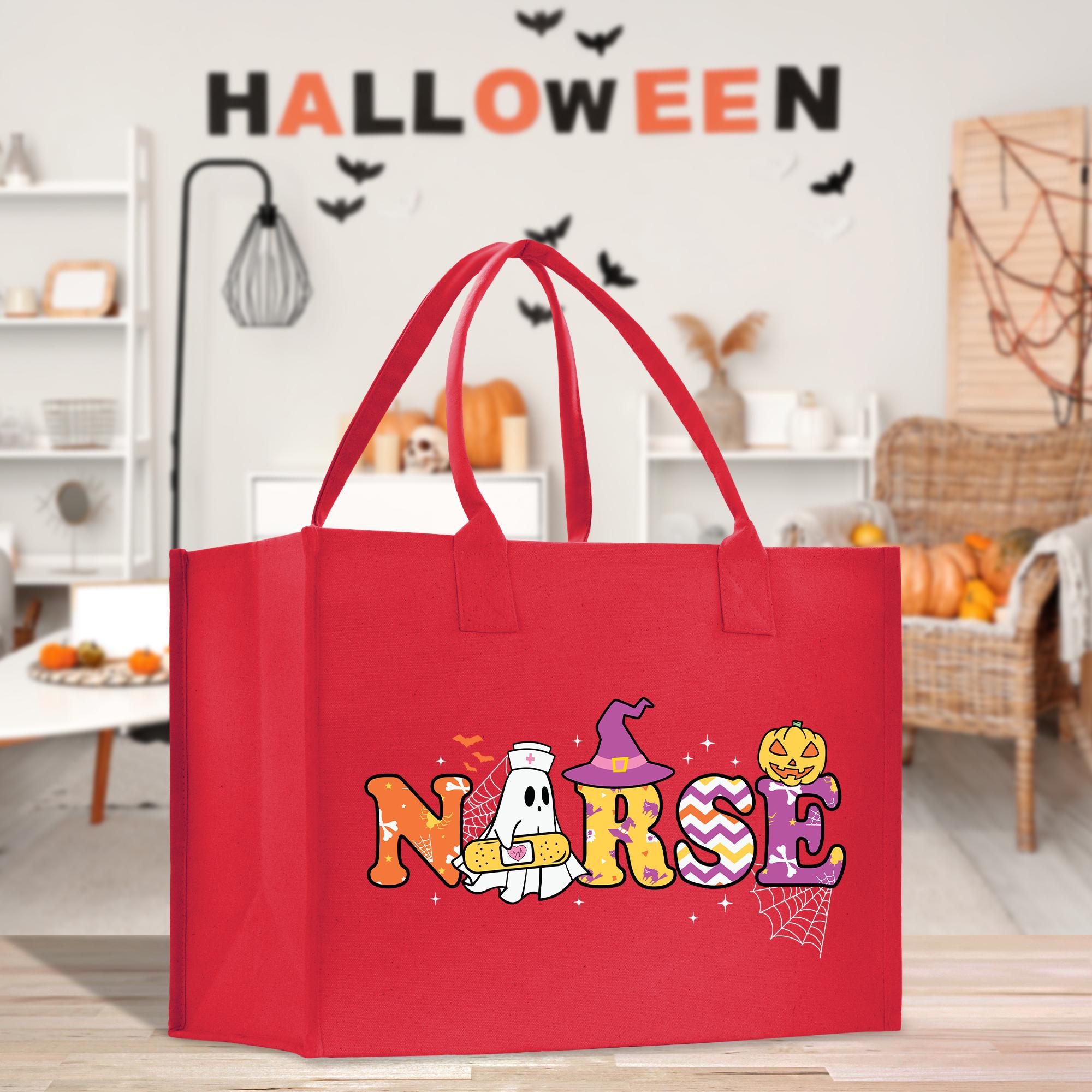 a red shopping bag with the word nurse on it