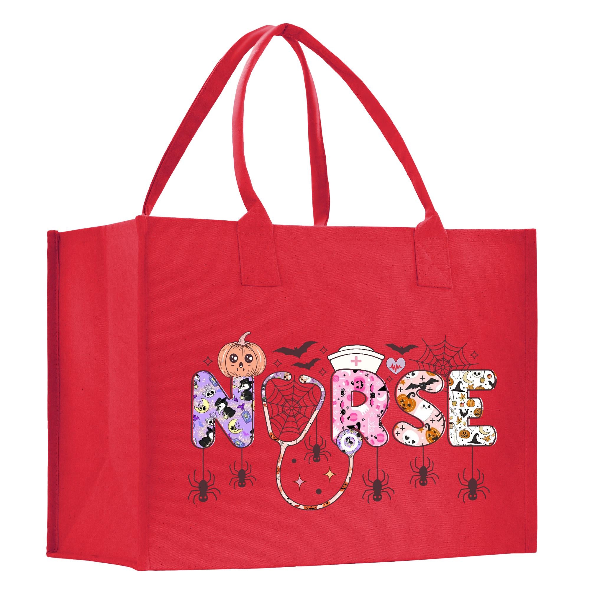 a red shopping bag with the word nurse on it