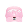 a pink trucker hat that says pickleballer