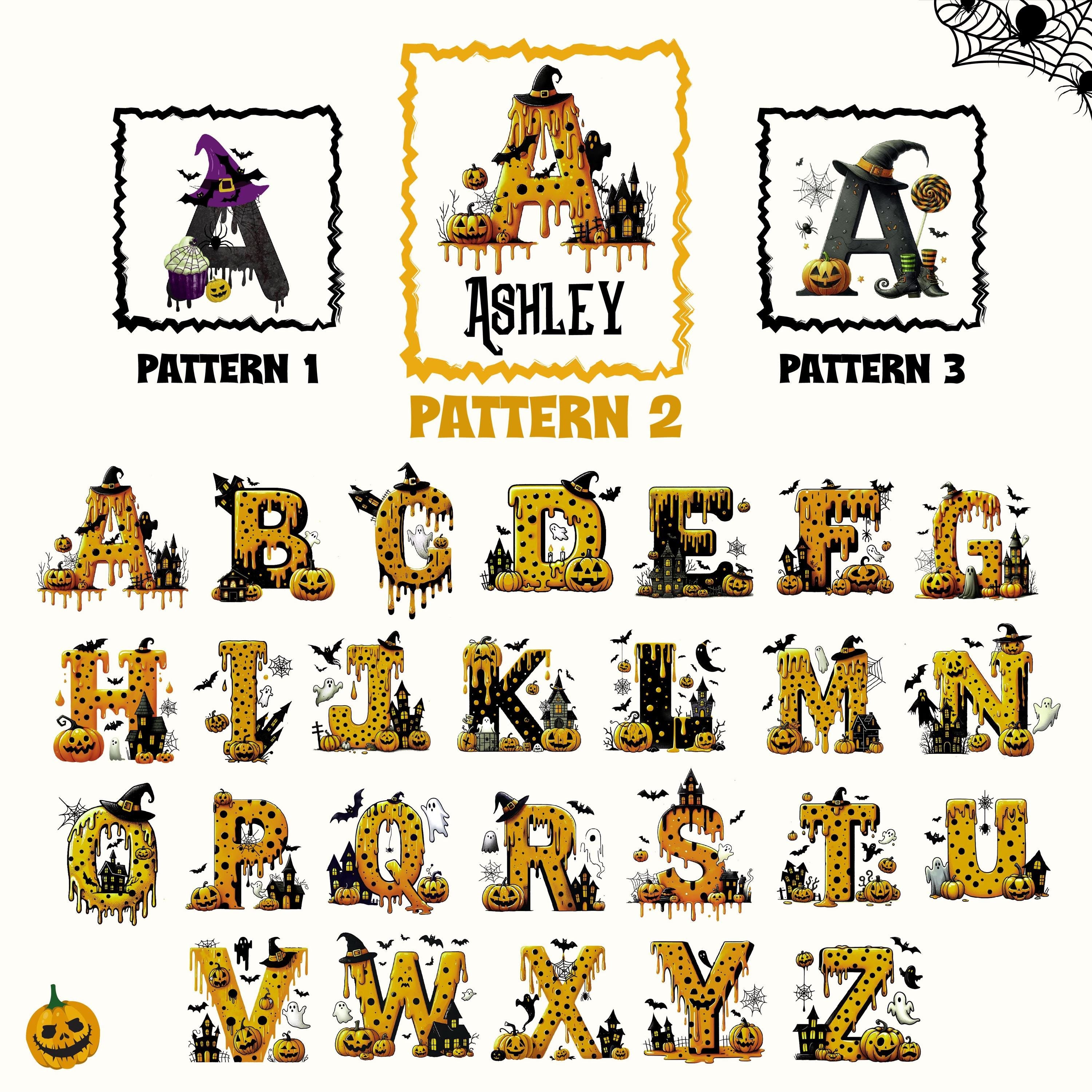 a set of halloween themed font and numbers