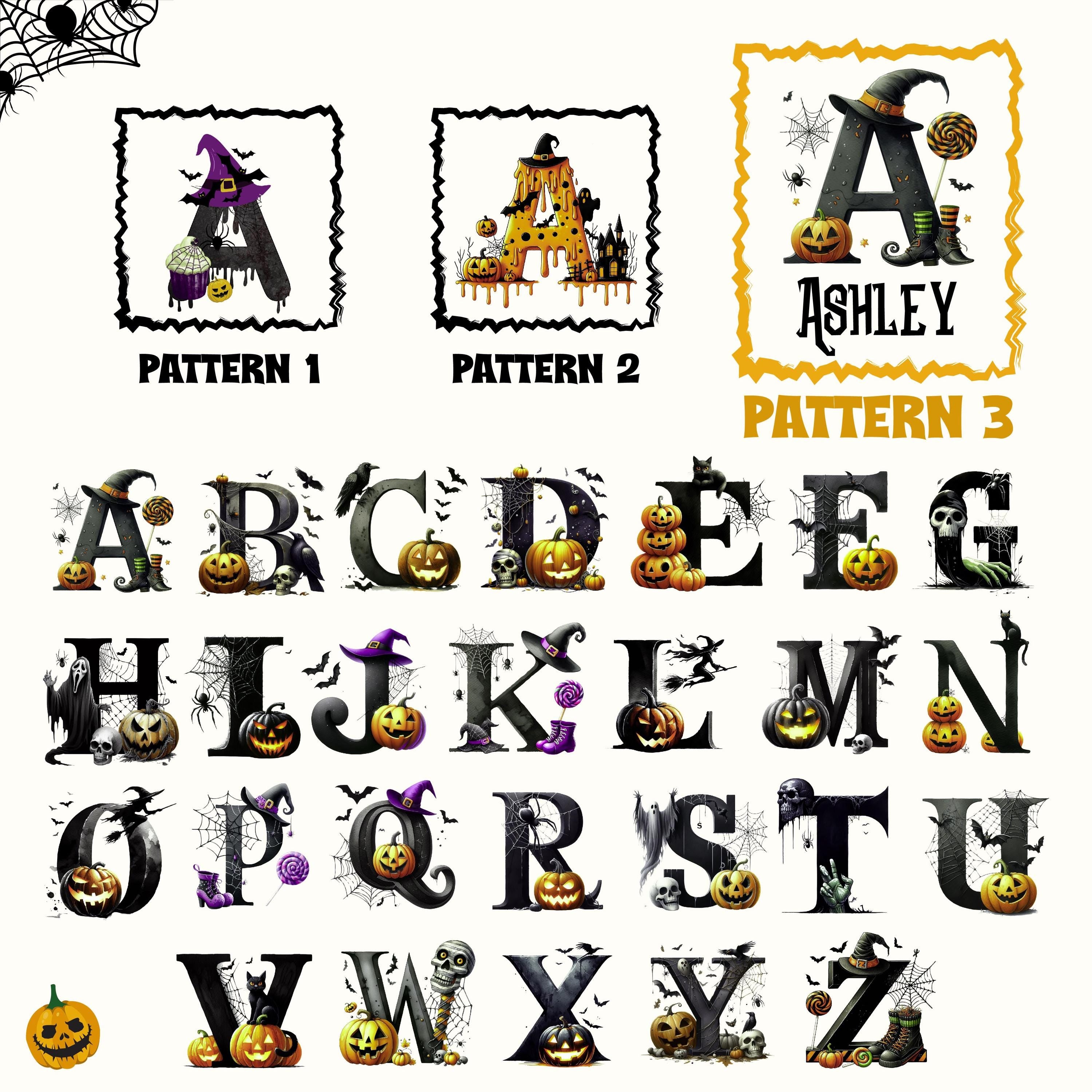 a set of halloween themed font and numbers