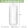 a clear glass cup with measurements for each cup