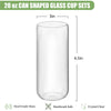 a clear glass cup with measurements for each cup