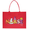 a red bag with the word nurse on it