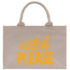 a canvas bag with the words witch please printed on it