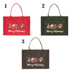 four christmas shopping bags with different designs