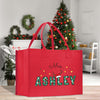 a red shopping bag with the words'mrs ashley'printed on it