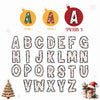 a set of letters and numbers with christmas decorations