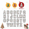 a set of letters and numbers with christmas decorations