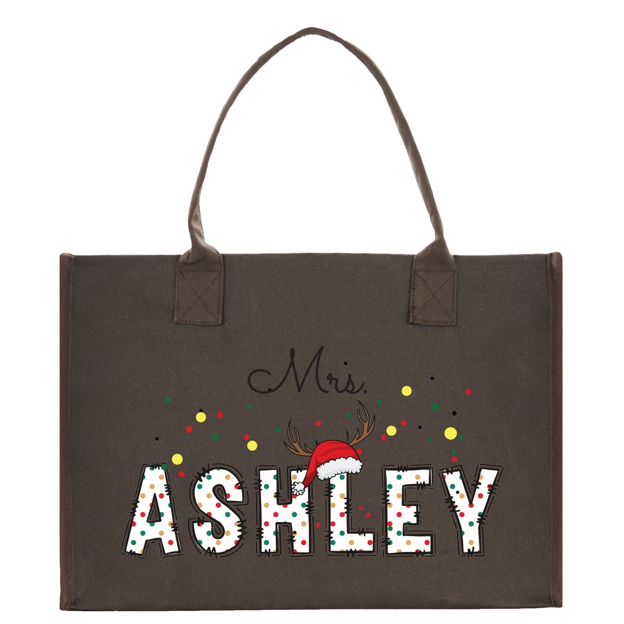 a brown shopping bag with the word ashley printed on it