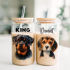 a couple of jars with dogs on them