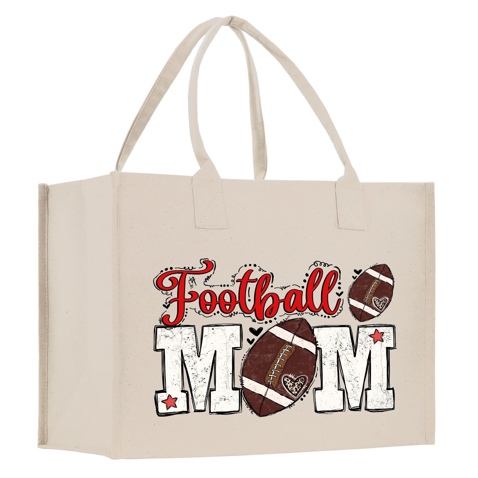 a football mom bag with a football on it