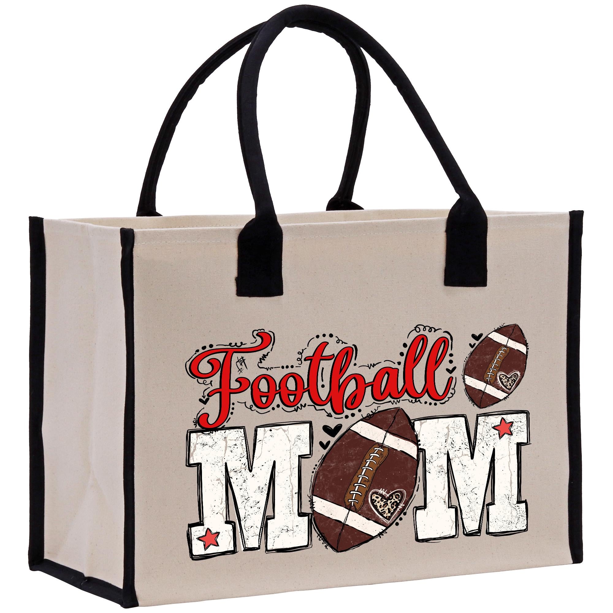 a football mom bag with a football on it