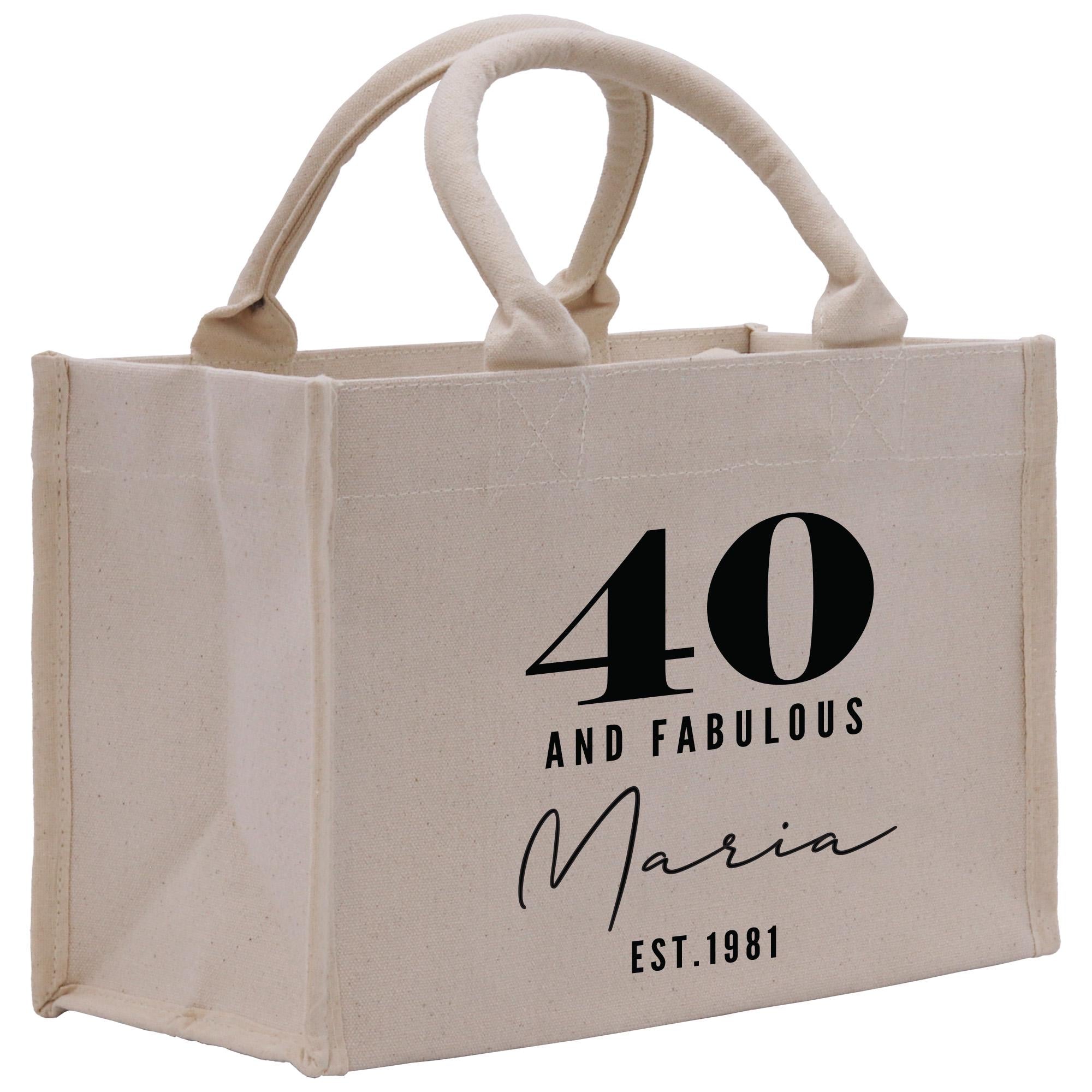 a white shopping bag with a 40 and fabulous design