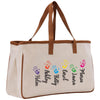 a canvas bag with hand prints on it