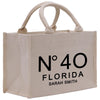 a white shopping bag with the number forty on it