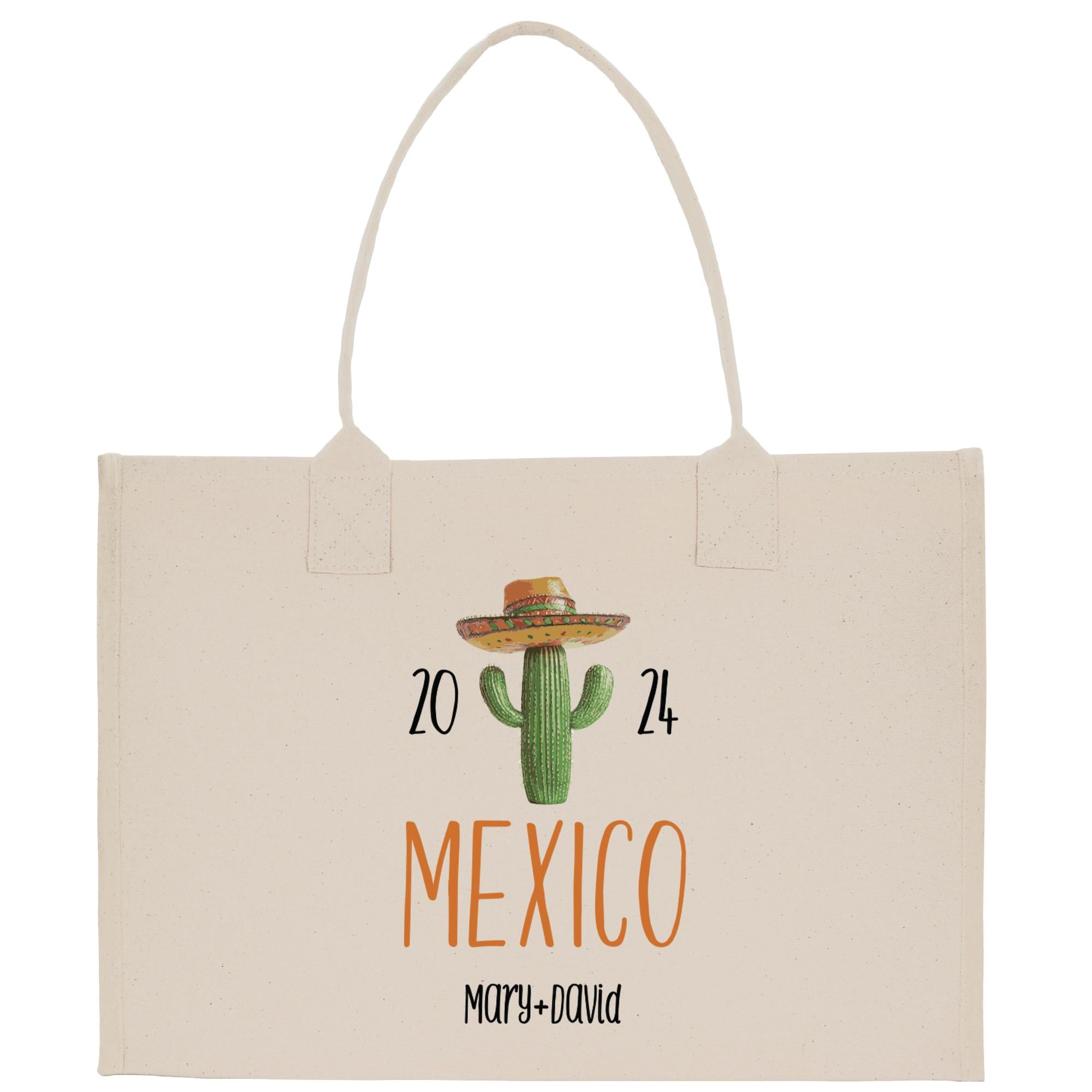 a white bag with a cactus on it