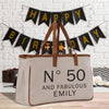 a canvas bag with a happy birthday sign on it