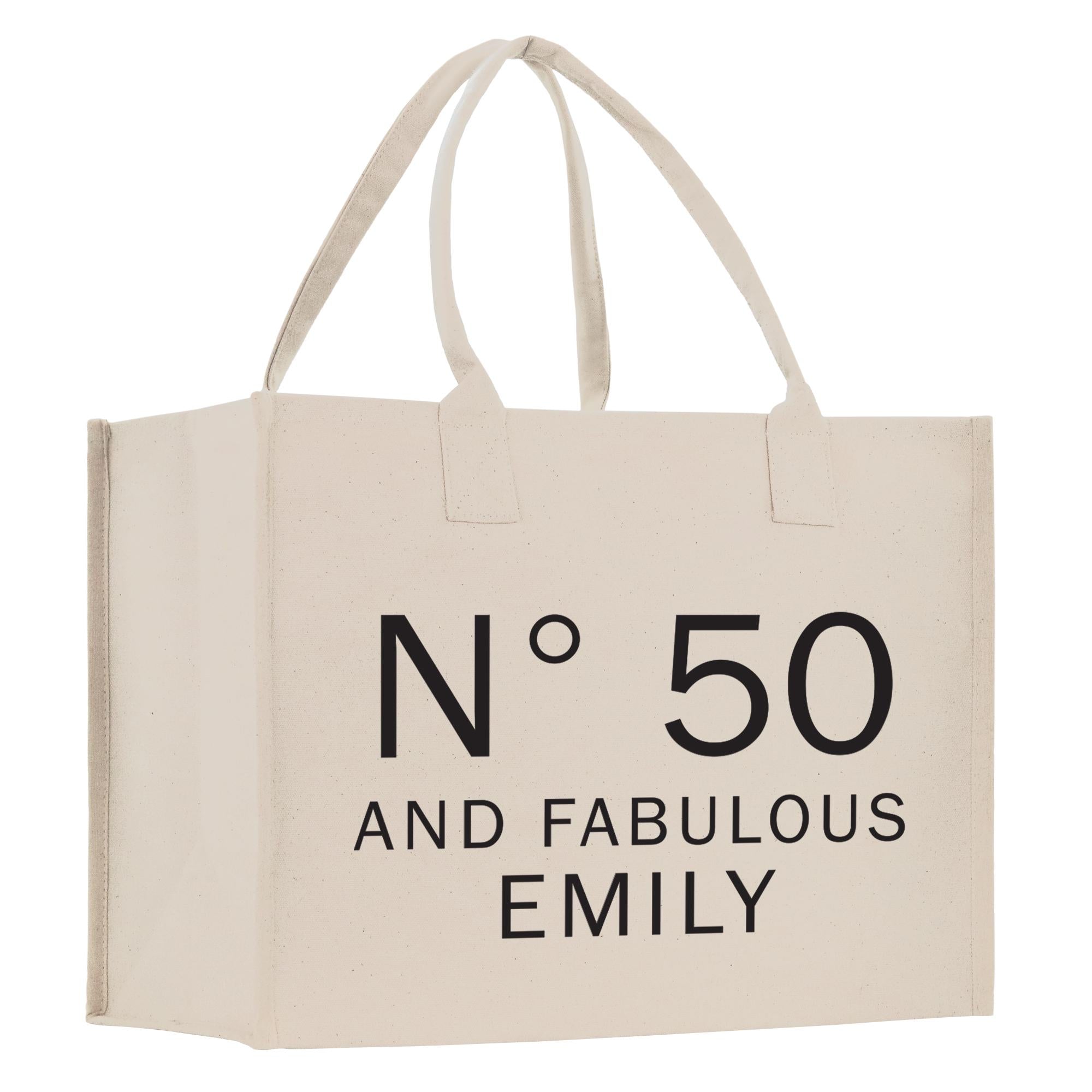 a white shopping bag with the words n&#39;50 and fabulous family printed on it