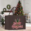 a brown shopping bag with a christmas tree on it