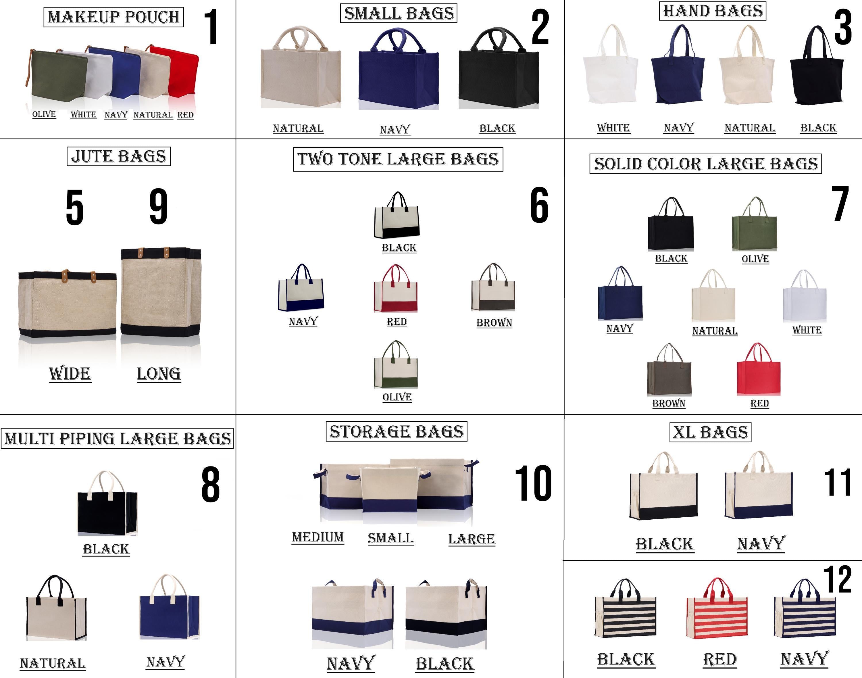 a picture of a tote bag size guide