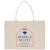 a tote bag with the name of a realtor