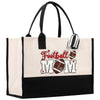 a football mom tote bag with a football on it