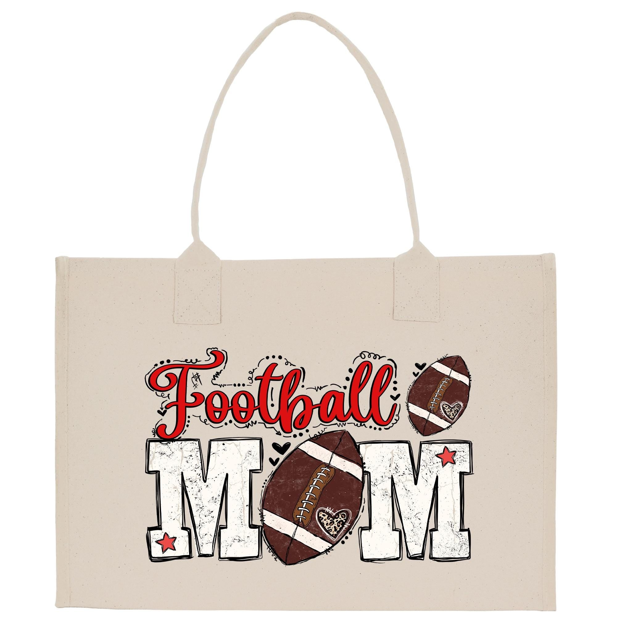 a football mom bag with a football on it