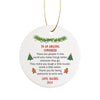 a christmas ornament with a poem on it