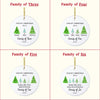 four personalized christmas ornament designs for family of four