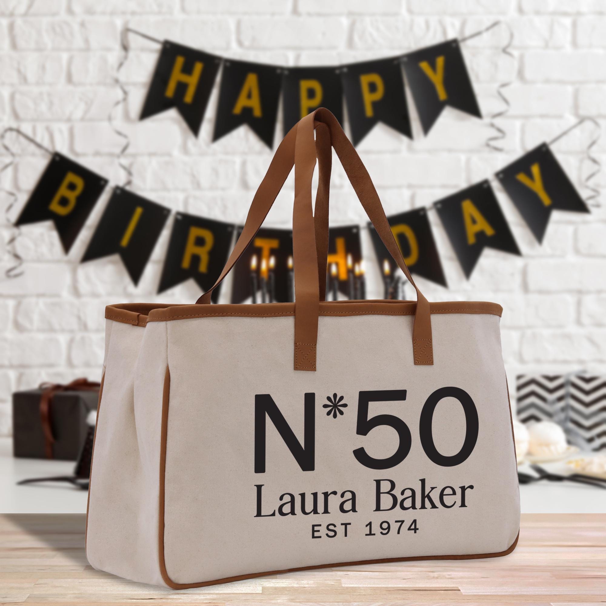 a canvas bag with a happy birthday sign on it