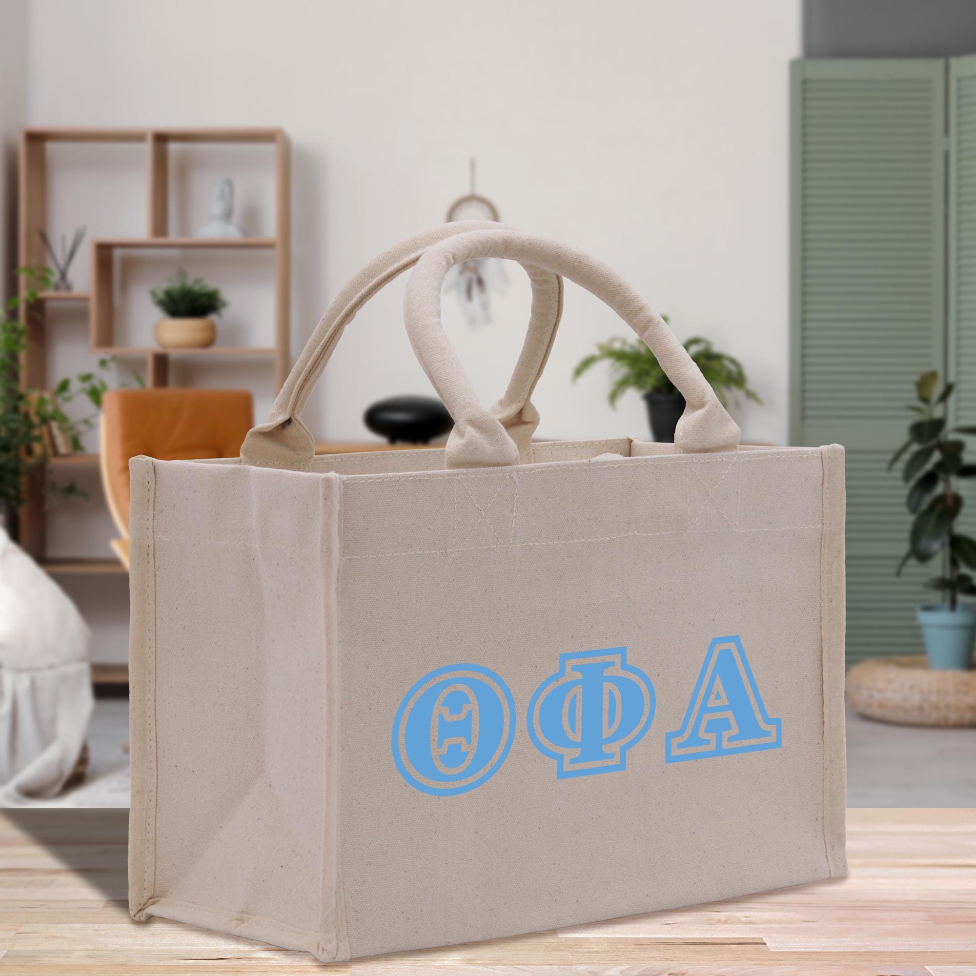 a bag sitting on top of a wooden table