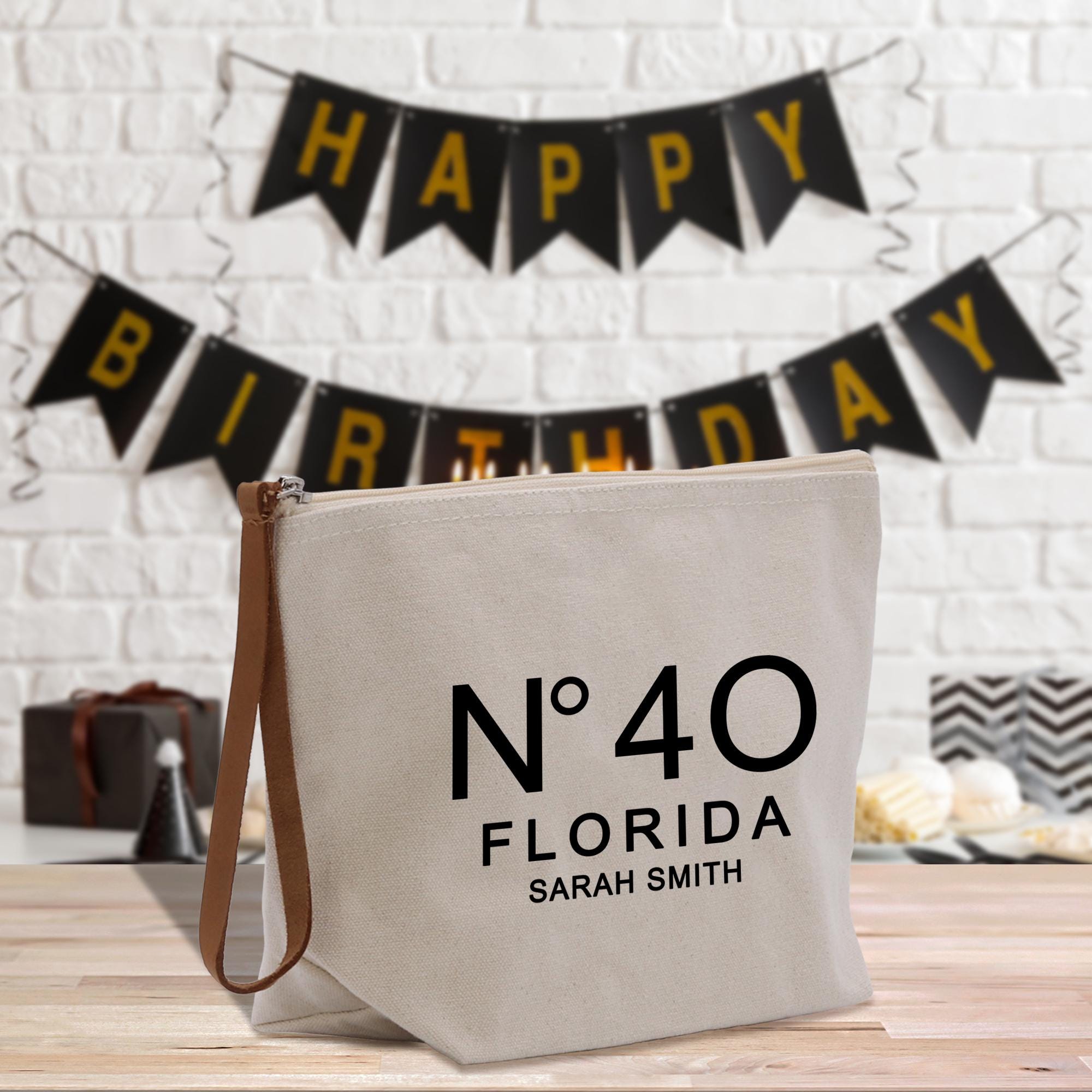 a canvas bag with a happy birthday sign on it