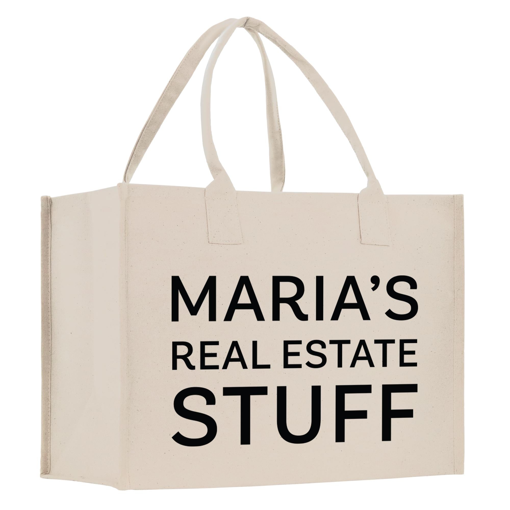 a white shopping bag with the words marina&#39;s real estate stuff on it