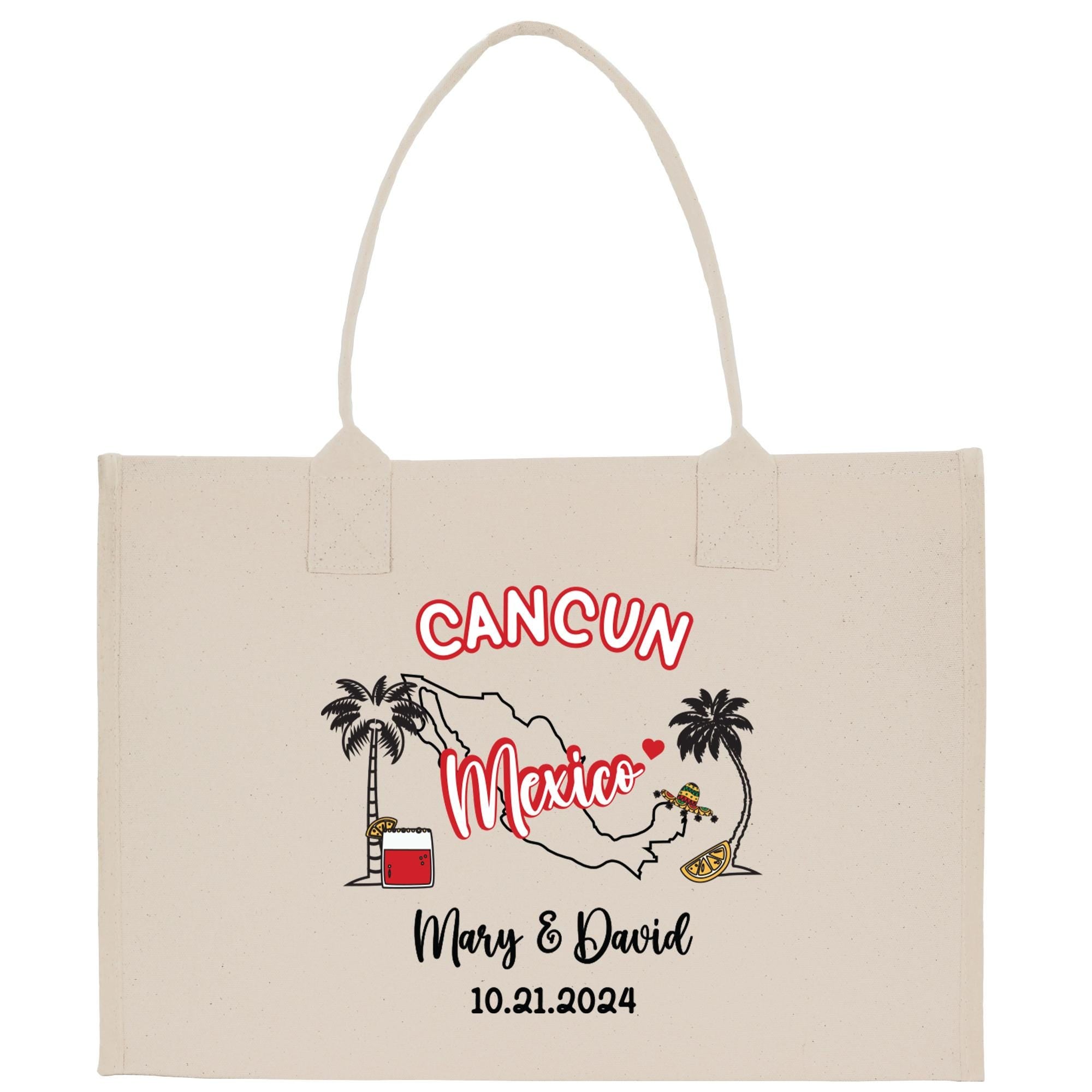 a tote bag with a map of mexico on it