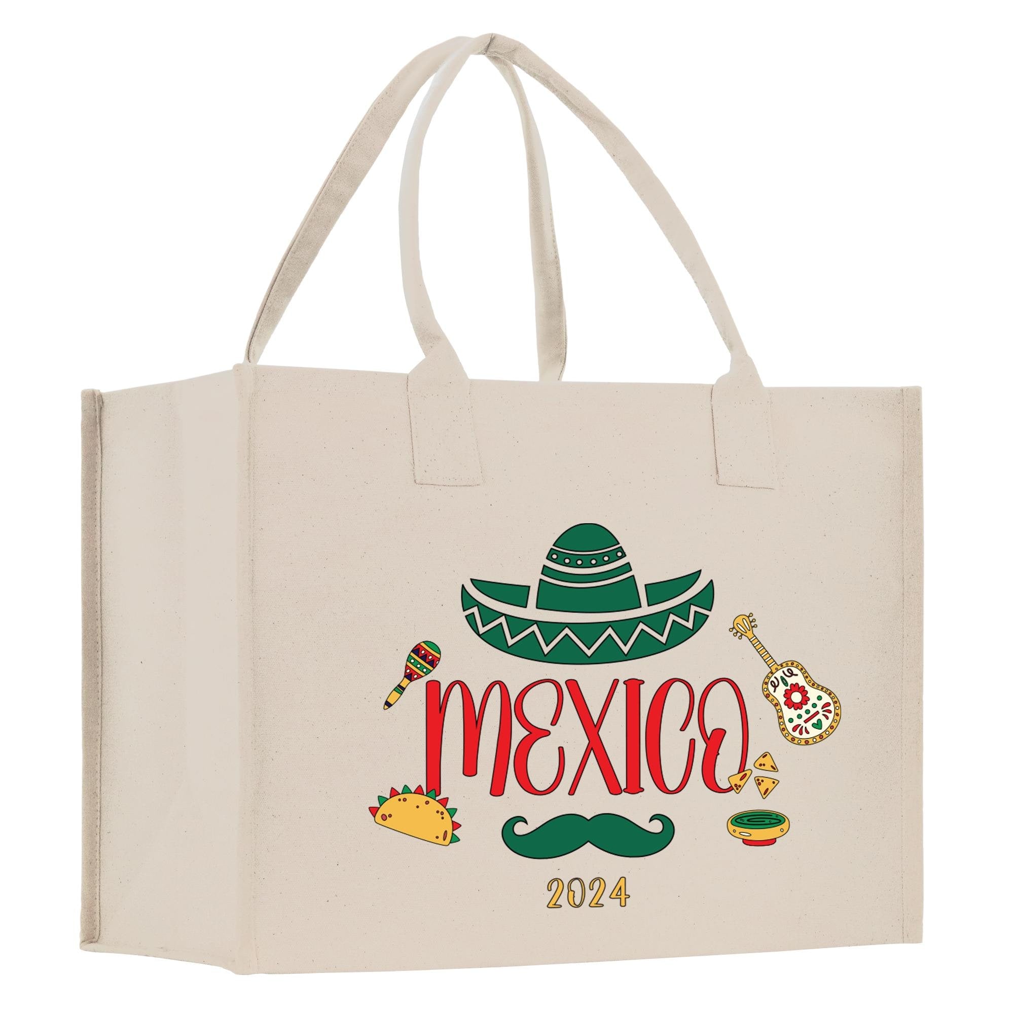 a white bag with a mexican design on it