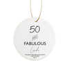 a white ornament with the words fabulous written on it