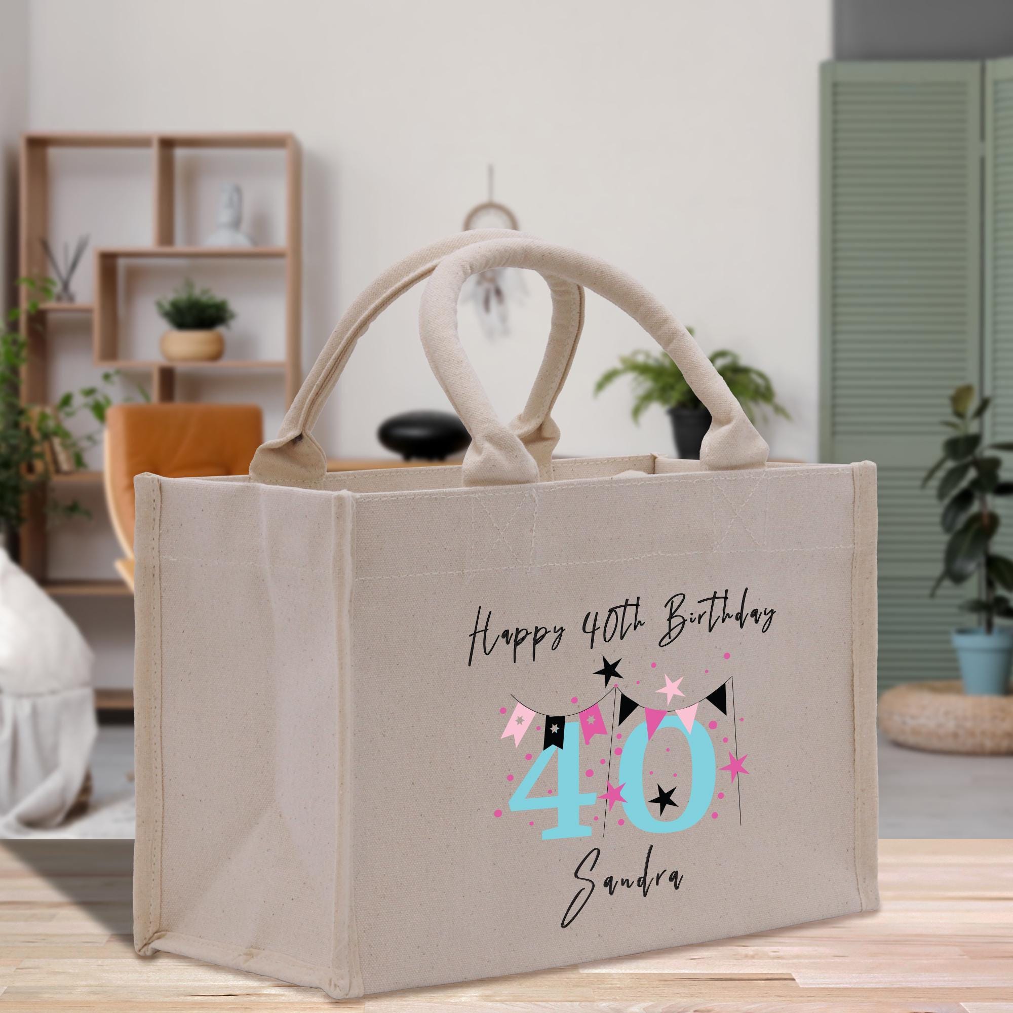 a birthday gift bag for a forty year old woman