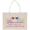 a re / max tote bag with the name of a real estate agent