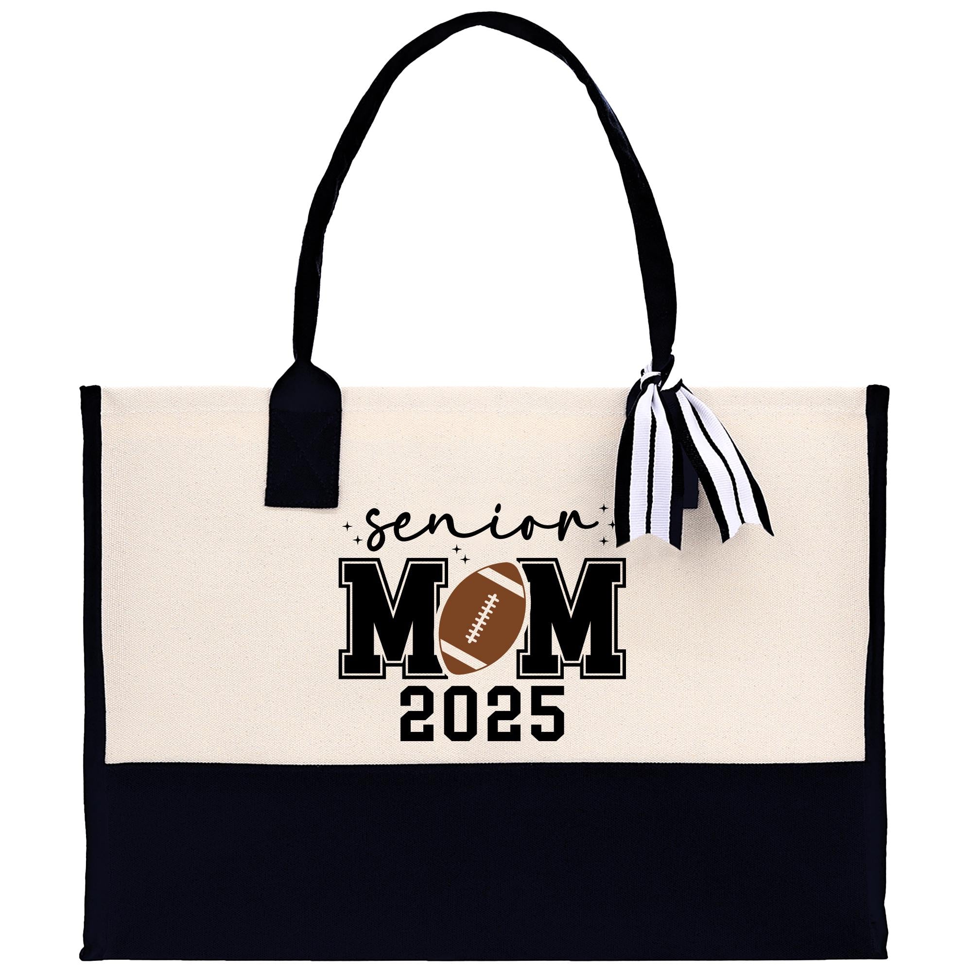 a black and white bag with a football on it