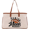 a canvas tote bag with a football design